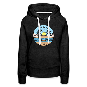 Premium Women's Hawaii Hoodie - charcoal grey