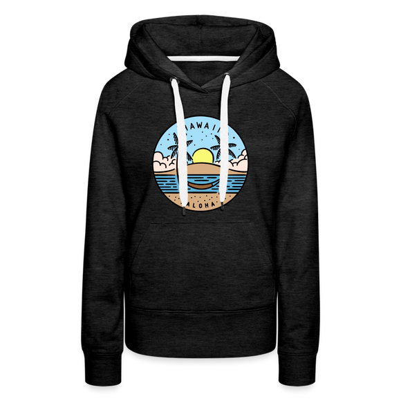 Premium Women's Hawaii Hoodie - charcoal grey