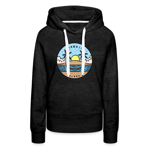 Premium Women's Hawaii Hoodie - charcoal grey