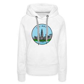 Premium Women's Illinois Hoodie - white