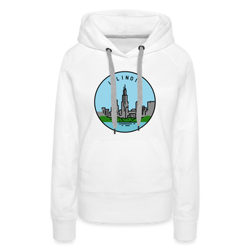 Premium Women's Illinois Hoodie - white