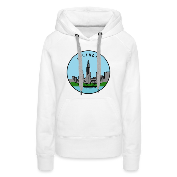 Premium Women's Illinois Hoodie - white