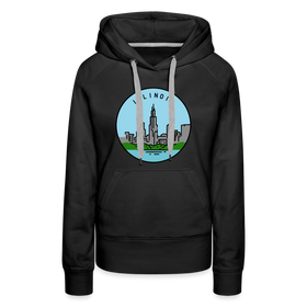 Premium Women's Illinois Hoodie - black