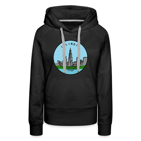 Premium Women's Illinois Hoodie - black