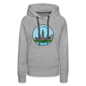 Premium Women's Illinois Hoodie - heather grey