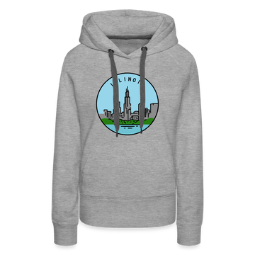Premium Women's Illinois Hoodie - heather grey