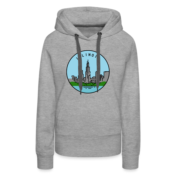 Premium Women's Illinois Hoodie - heather grey