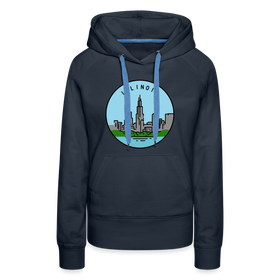 Premium Women's Illinois Hoodie - navy