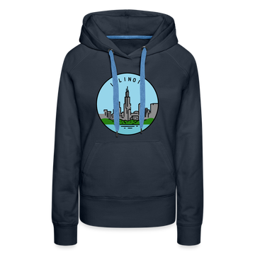 Premium Women's Illinois Hoodie - navy