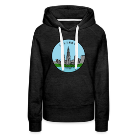 Premium Women's Illinois Hoodie - charcoal grey