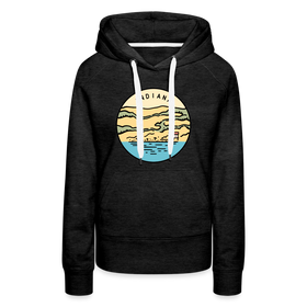 Premium Women's Indiana Hoodie - charcoal grey