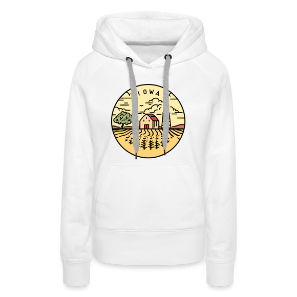 Premium Women's Iowa Hoodie - white