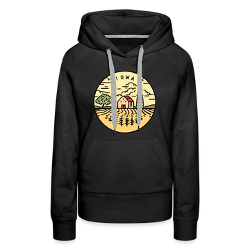Premium Women's Iowa Hoodie - black