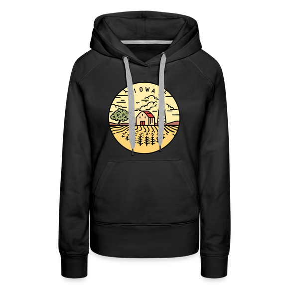 Premium Women's Iowa Hoodie - black