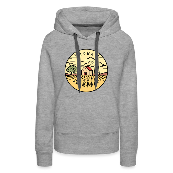 Premium Women's Iowa Hoodie - heather grey