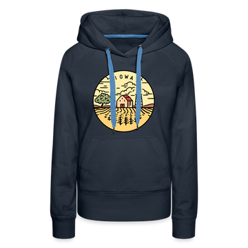 Premium Women's Iowa Hoodie - navy