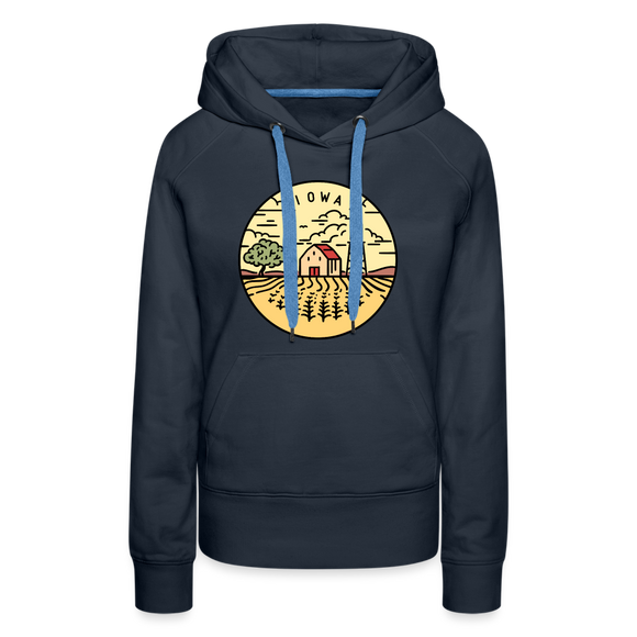 Premium Women's Iowa Hoodie - navy