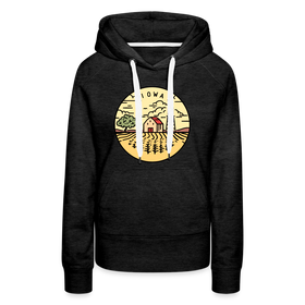 Premium Women's Iowa Hoodie - charcoal grey