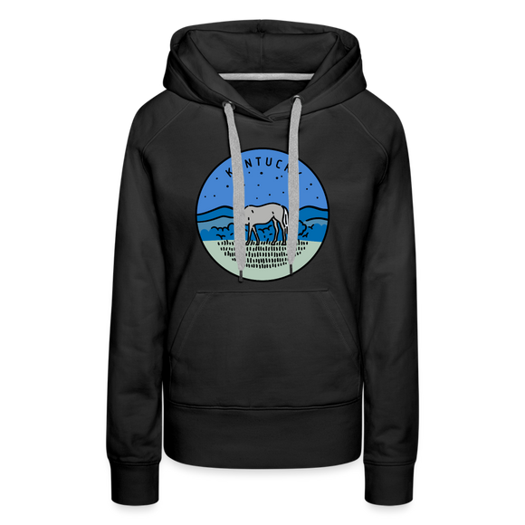 Premium Women's Kentucky Hoodie - black
