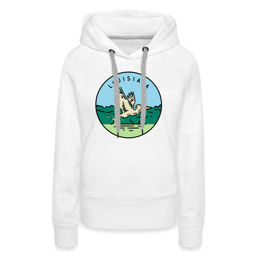 Premium Women's Louisiana Hoodie - white