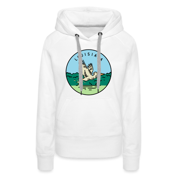 Premium Women's Louisiana Hoodie - white