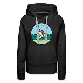 Premium Women's Louisiana Hoodie - black