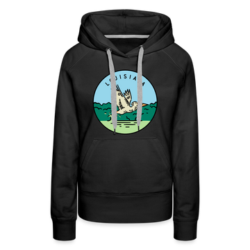 Premium Women's Louisiana Hoodie - black