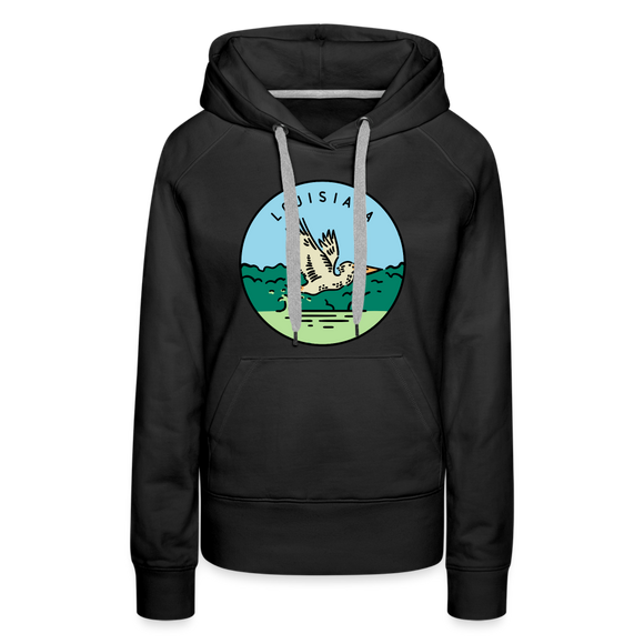 Premium Women's Louisiana Hoodie - black