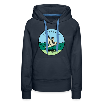 Premium Women's Louisiana Hoodie - navy