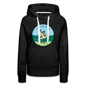 Premium Women's Louisiana Hoodie - charcoal grey