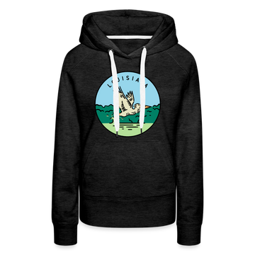 Premium Women's Louisiana Hoodie - charcoal grey