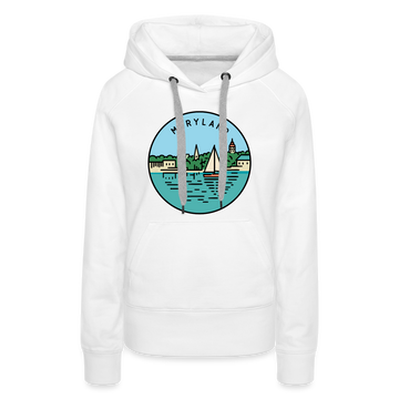 Premium Women's Maryland Hoodie - white