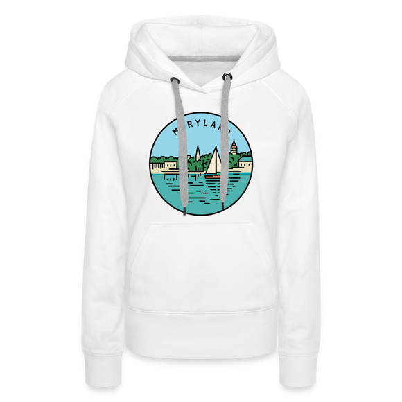 Premium Women's Maryland Hoodie - white