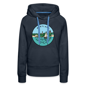 Premium Women's Maryland Hoodie - navy