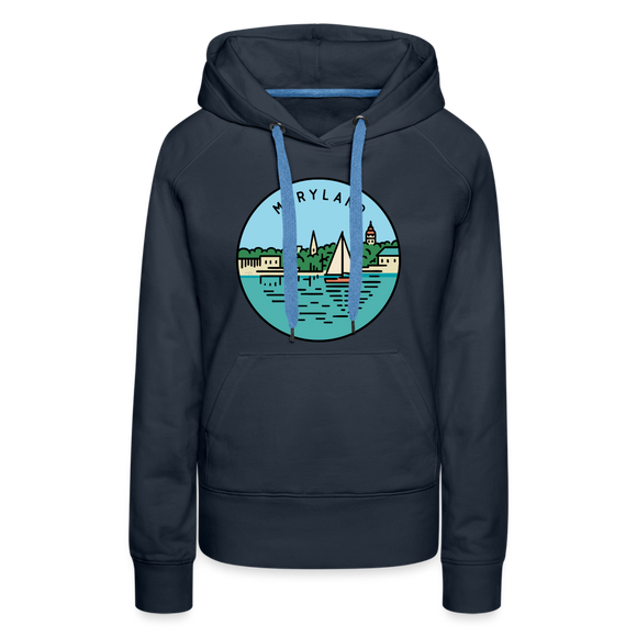 Premium Women's Maryland Hoodie - navy