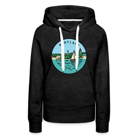 Premium Women's Maryland Hoodie - charcoal grey