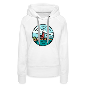 Premium Women's Massachusetts Hoodie - white