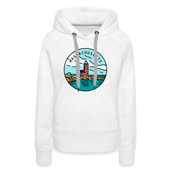 Premium Women's Massachusetts Hoodie - white