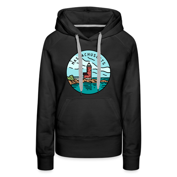 Premium Women's Massachusetts Hoodie - black