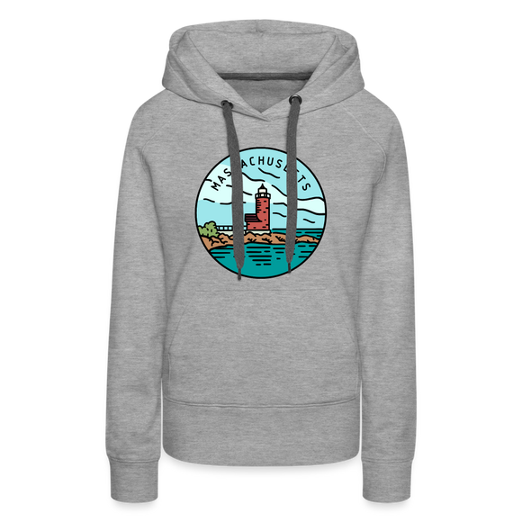 Premium Women's Massachusetts Hoodie - heather grey