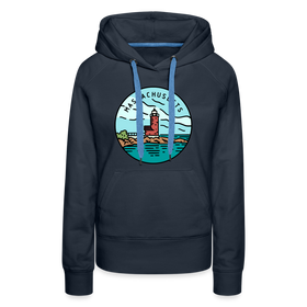 Premium Women's Massachusetts Hoodie - navy