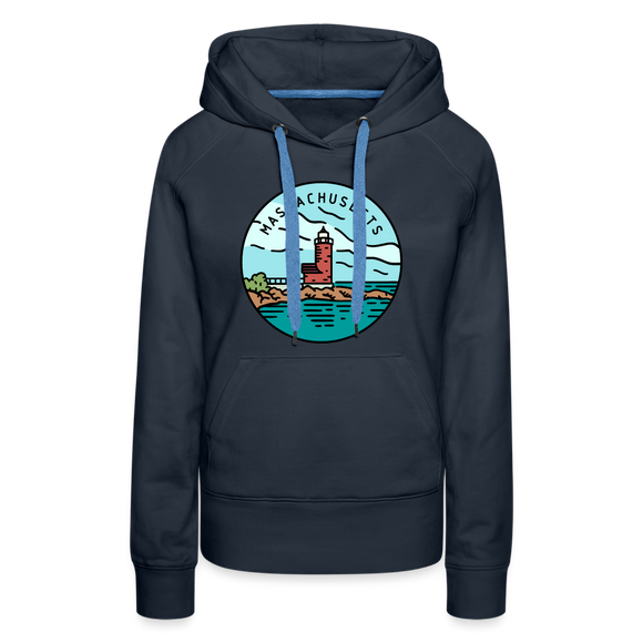 Premium Women's Massachusetts Hoodie - navy