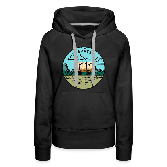 Premium Women's Nebraska Hoodie - black