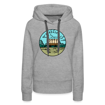 Premium Women's Nebraska Hoodie - heather grey