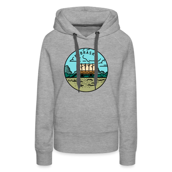 Premium Women's Nebraska Hoodie - heather grey