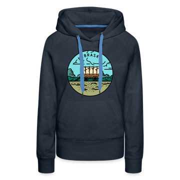 Premium Women's Nebraska Hoodie - navy