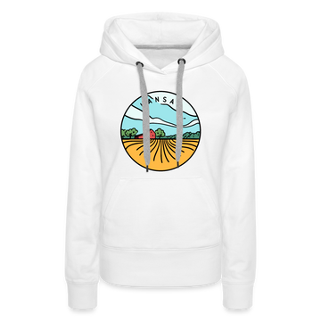 Premium Women's Kansas Hoodie - white