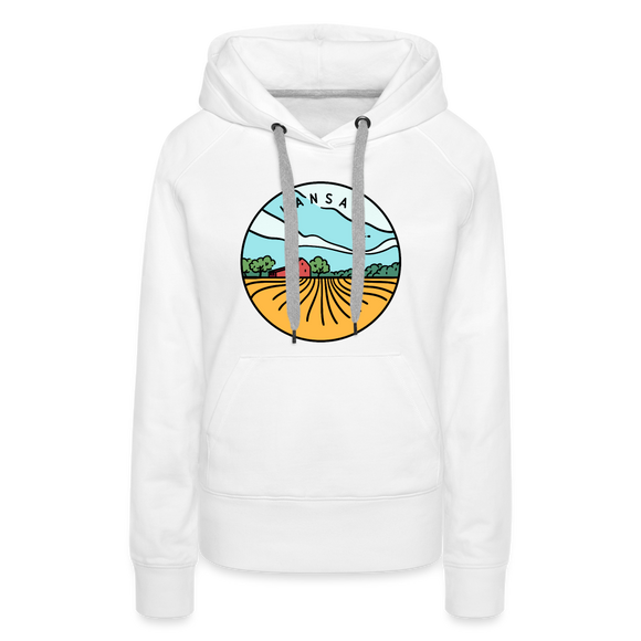 Premium Women's Kansas Hoodie - white