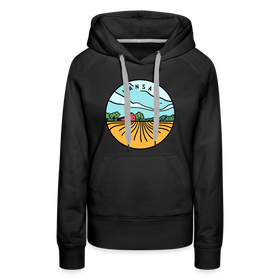 Premium Women's Kansas Hoodie - black