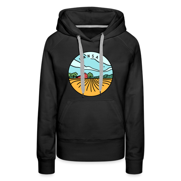 Premium Women's Kansas Hoodie - black